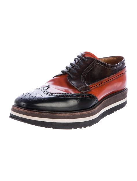 prada mens platform brogues|Prada lace up shoes.